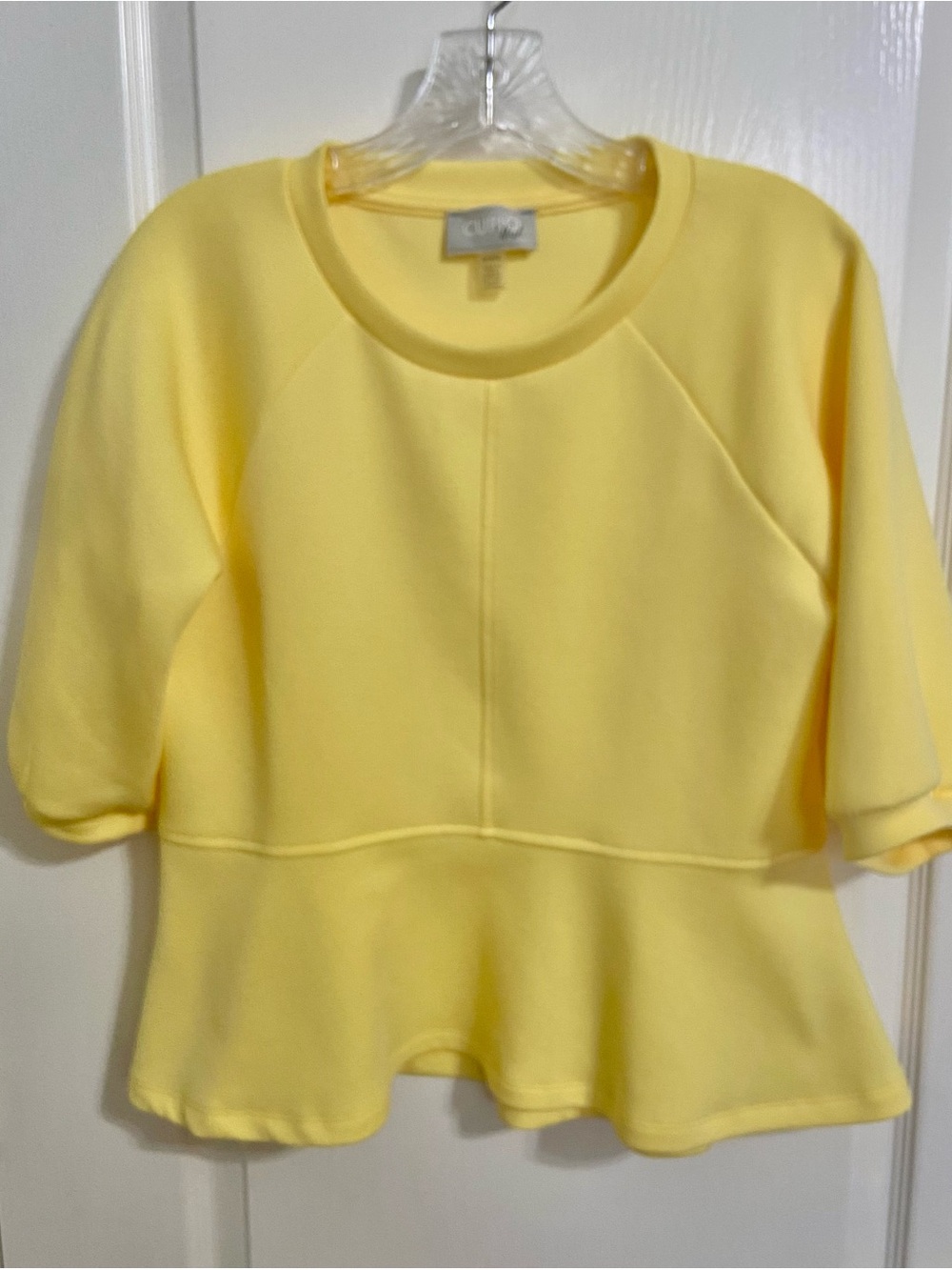 Cupio Blush Light Yellow Peplum Top